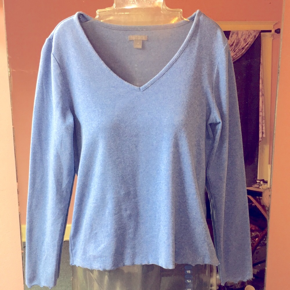 Light Blue V-Neck Sweater Tee